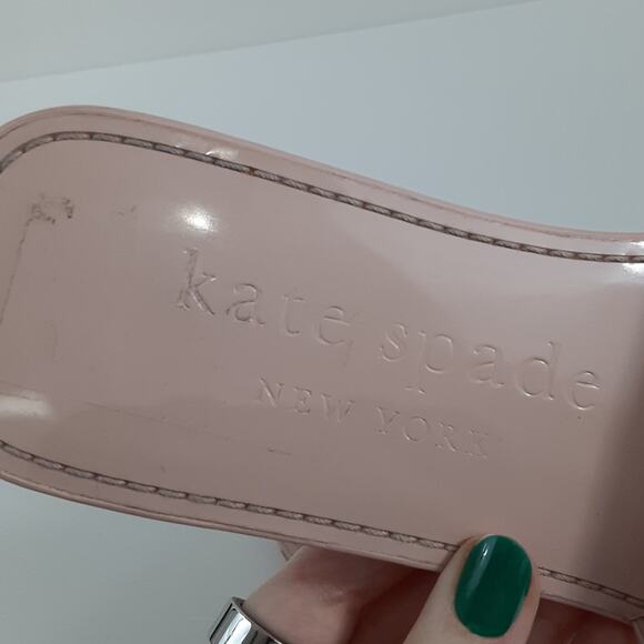 Kate Spade All That Glitters Slide Sandals Blush Pink Rhinestone Womens 9 Y2K - Picture 6 of 8